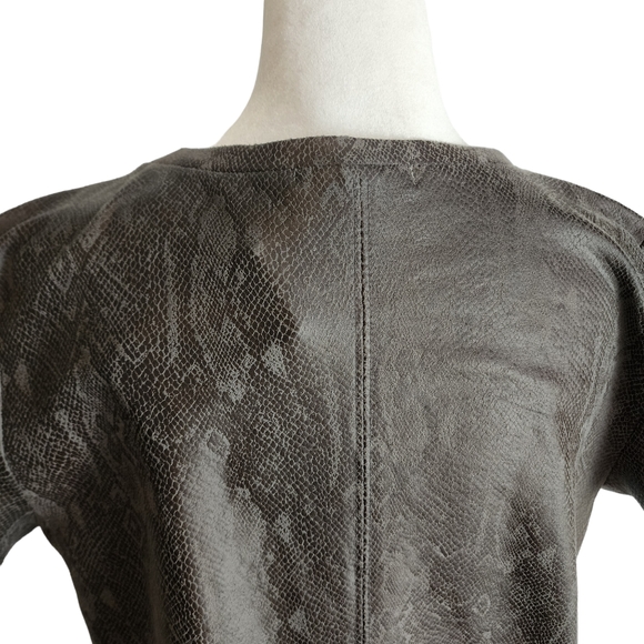 NEW Lavender Brown Chocolatel Faux Snakeprint Suede - Picture 7 of 11